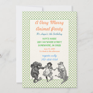 Invitación a la fiesta de cumpleaños de animales F