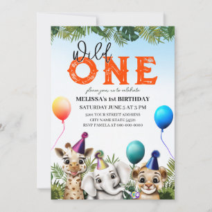 Invitación a la fiesta de cumpleaños de animales s