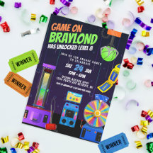 Invitación a la fiesta de cumpleaños de Arcade