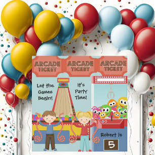 Invitación a la fiesta de cumpleaños de arcade per