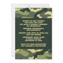 Invitación a la fiesta de cumpleaños de Army Camo