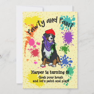 Invitación a la fiesta de cumpleaños de arte de pe