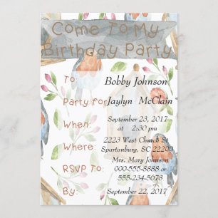 Invitación a la fiesta de cumpleaños de Aves y Ave