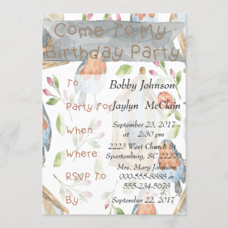 Invitación a la fiesta de cumpleaños de Aves y Ave