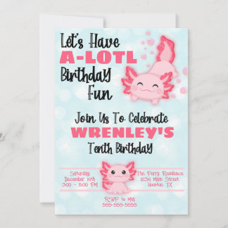 Invitación a la fiesta de cumpleaños de Axolotl Pi