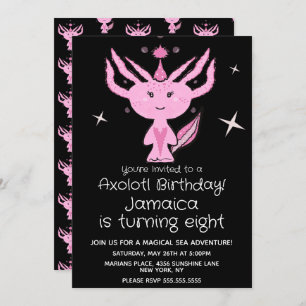 Invitación a la fiesta de cumpleaños de Axolotl Ro