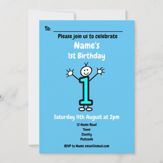 Invitación a la fiesta de cumpleaños de Baby Boy (Anverso)