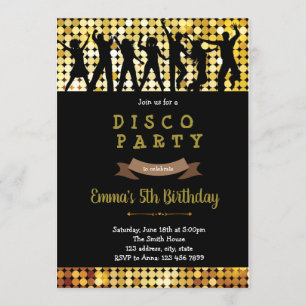 Invitación a la fiesta de cumpleaños de baile disc