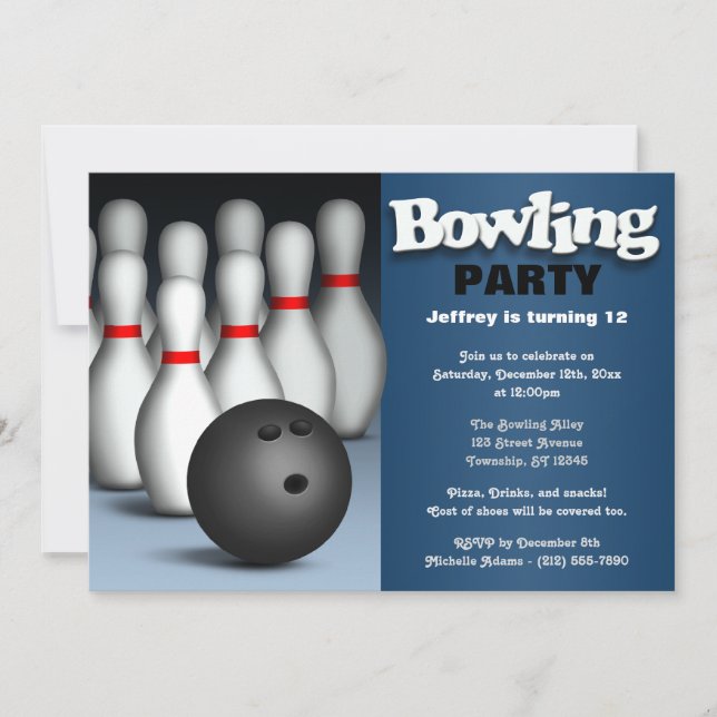 Invitación a la fiesta de cumpleaños de Ball & Pin (Anverso)