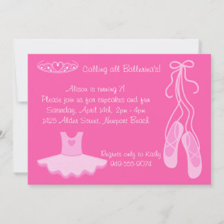 Invitación a la fiesta de cumpleaños de Ballerina