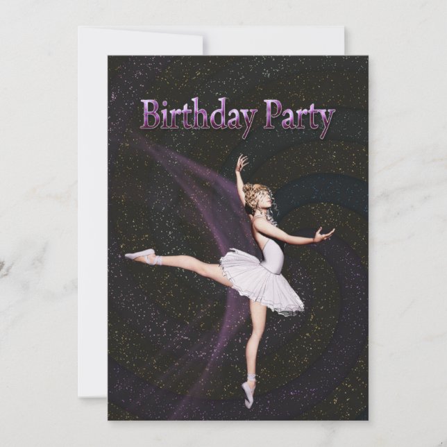 Invitación a la fiesta de cumpleaños de Ballerina (Anverso)