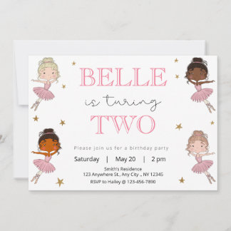 Invitación a la fiesta de cumpleaños de Ballerina