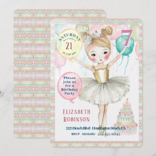 Invitación a la fiesta de cumpleaños de Ballerina