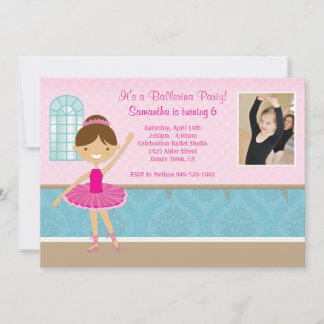 Invitación a la fiesta de cumpleaños de Ballerina