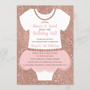 Invitación a la fiesta de cumpleaños de Ballerina,