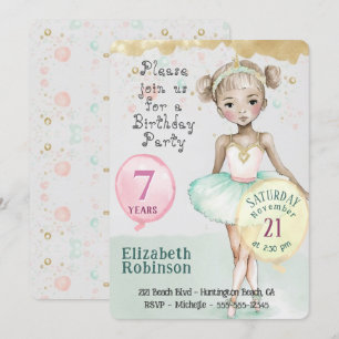 Invitación a la fiesta de cumpleaños de Ballerina