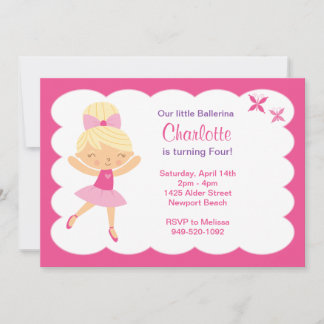 Invitación a la fiesta de cumpleaños de Ballerina