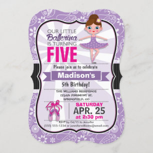 Invitación a la fiesta de cumpleaños de Ballerina 