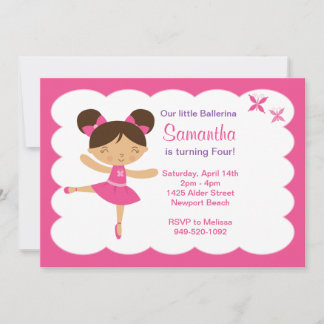 Invitación a la fiesta de cumpleaños de Ballerina
