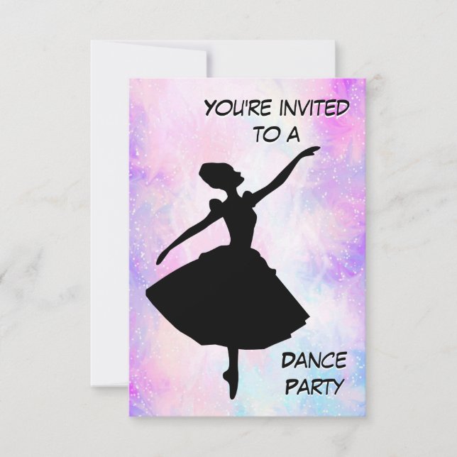 Invitación a la fiesta de cumpleaños de Ballerina (Anverso)