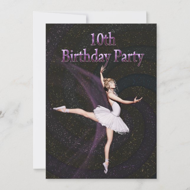 Invitación a la fiesta de cumpleaños de Ballerina  (Anverso)
