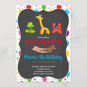 Invitación a la fiesta de cumpleaños de Balloon