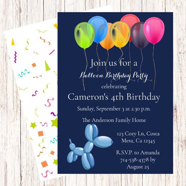 Invitación a la fiesta de cumpleaños de Balloon Bu (Subido por el creador)