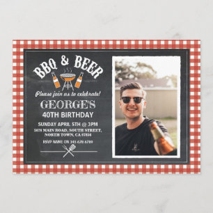 Invitación a la fiesta de cumpleaños de barbacoa y