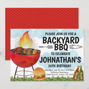 Invitación a la fiesta de cumpleaños de BBQ