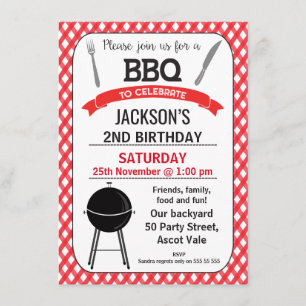 Invitación a la fiesta de cumpleaños de BBQ