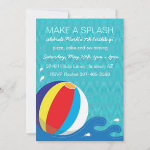 Invitación a la fiesta de cumpleaños de Beach Ball