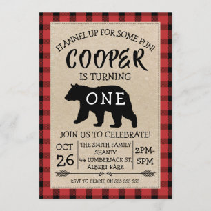 Invitación a la fiesta de cumpleaños de Bear Lumbe