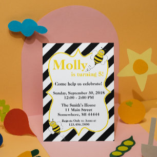 Invitación a la fiesta de cumpleaños de Bee Bumble