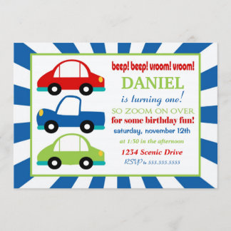 Invitación a la fiesta de cumpleaños de beep beep