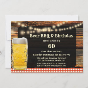Invitación a la fiesta de cumpleaños de Beer BBQ
