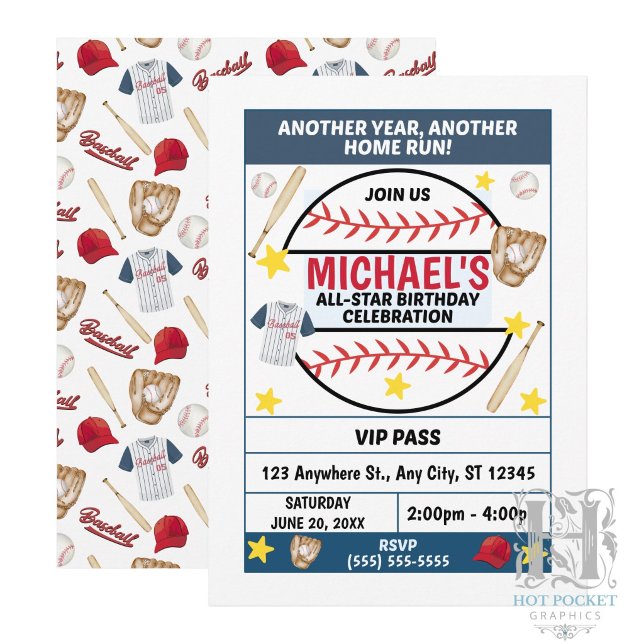 Invitación a la Fiesta de Cumpleaños de Béisbol (Subido por el creador)