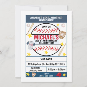 Invitación a la Fiesta de Cumpleaños de Béisbol