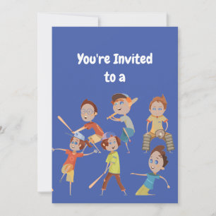 Invitación a la fiesta de cumpleaños de béisbol co