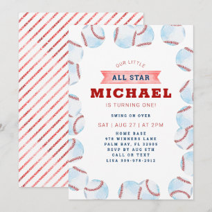 Invitación a la fiesta de cumpleaños de Béisbol de