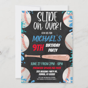 Invitación a la fiesta de cumpleaños de Béisbol Wa