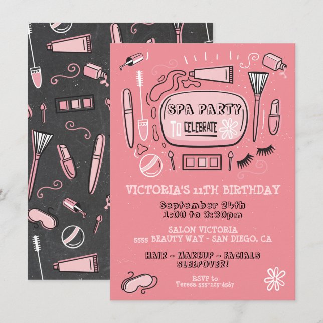 Invitación a la fiesta de cumpleaños de bienvenida (Anverso / Reverso)