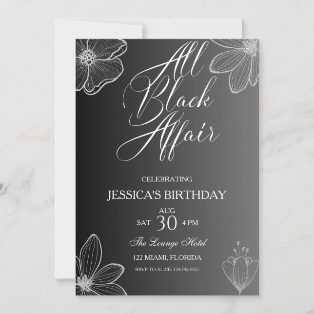 Invitación a la fiesta de cumpleaños de Black Affa (Anverso)