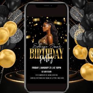 Invitación a la fiesta de cumpleaños de Black and 
