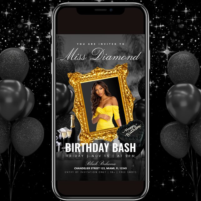 Invitación a la fiesta de cumpleaños de Black and  (Subido por el creador)