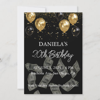 Invitación a la fiesta de cumpleaños de Black and