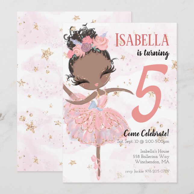 Invitación a la fiesta de cumpleaños de Black Ball (Anverso / Reverso)