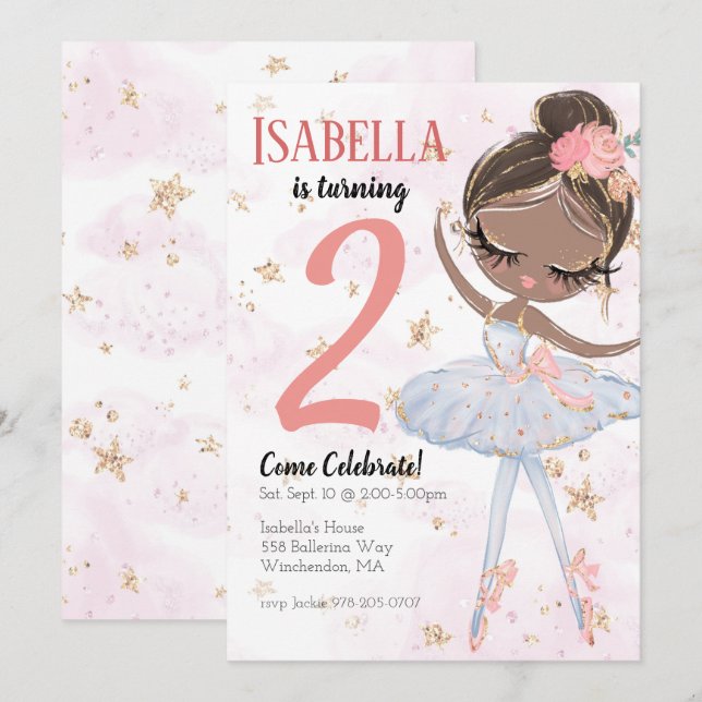 Invitación a la fiesta de cumpleaños de Black Ball (Anverso / Reverso)