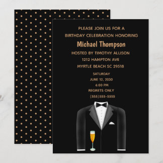 Invitación a la fiesta de cumpleaños de Black Gold