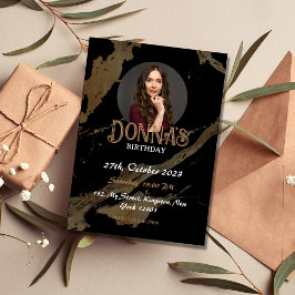 Invitación a la fiesta de cumpleaños de Black Gold