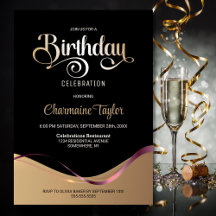 Invitación a la fiesta de cumpleaños de Black Gold